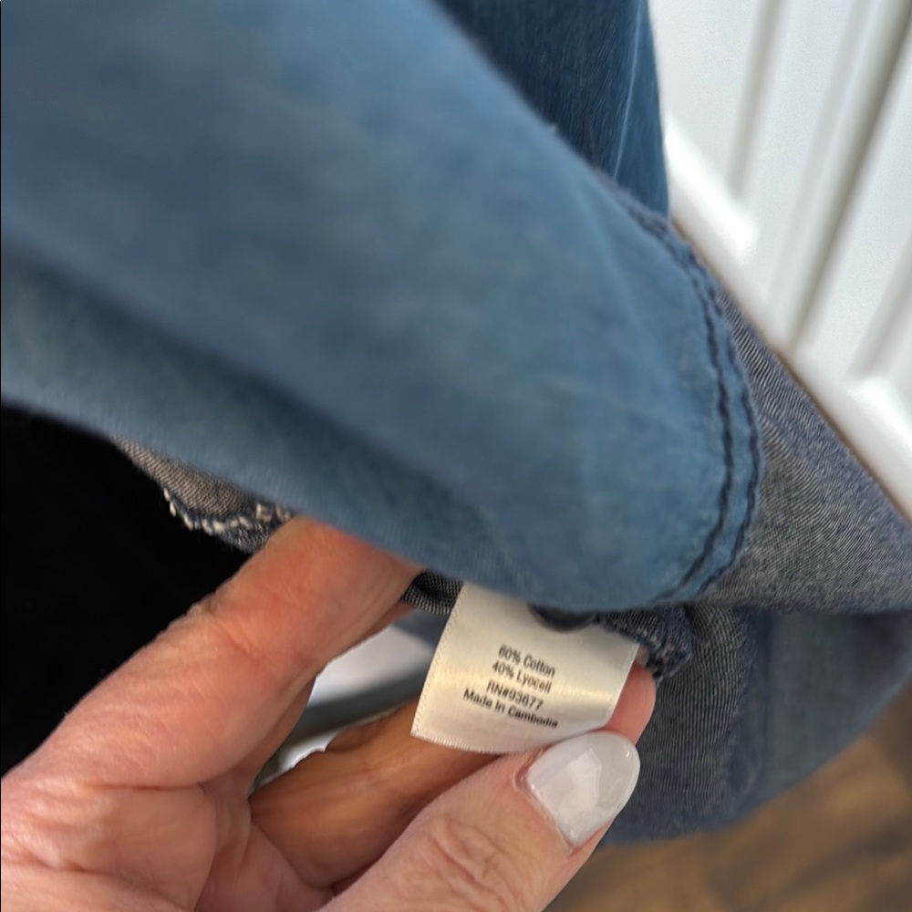 Ana Patchwork Denim Button-Up Shirt size medium - Picture 5 of 5